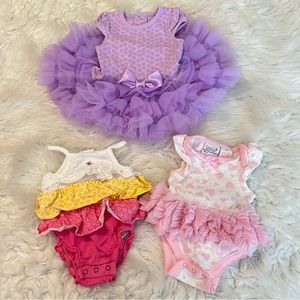 Heidi Klum Infant Baby Bundle Newborn 0-3 Months One Piece outfits ruffles
